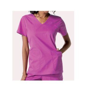 Ecko Medical Scrub Brandy V-Neck Top CERISE 3X